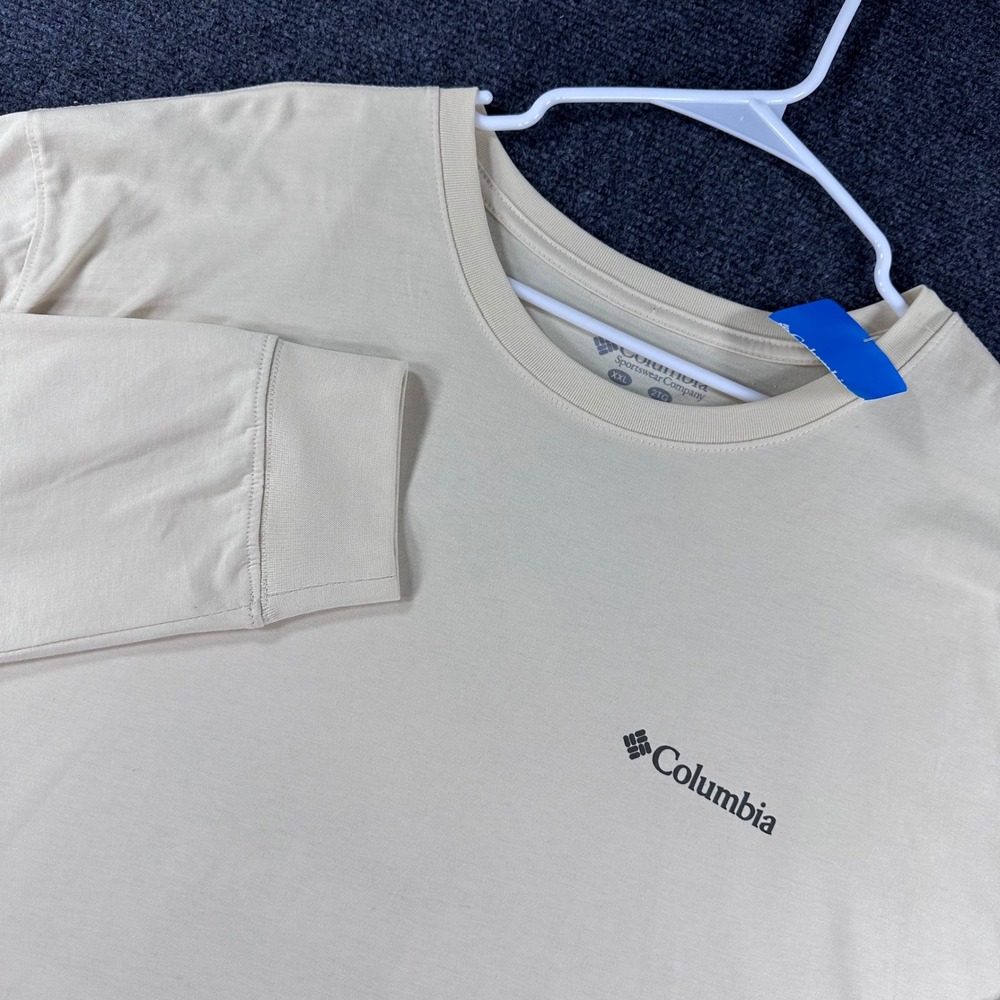 Columbia Long‎ Sleeve Tee Mens XXL 2XL Tan CSC Dolomites Mountain Graphic NWT